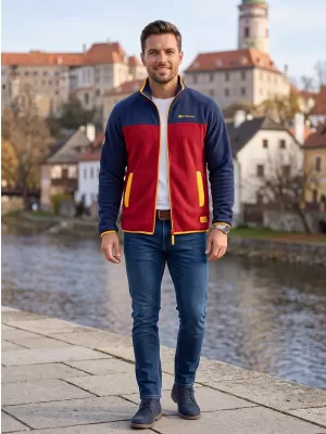 Pánska fleecová mikina ALTISPORT GAMEL BORDOVÁ