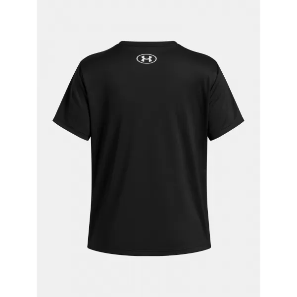  Dievčenské tričko UNDER ARMOUR TECH VARSITY GRAPHIC SS 6007917-001 ČIERNA 