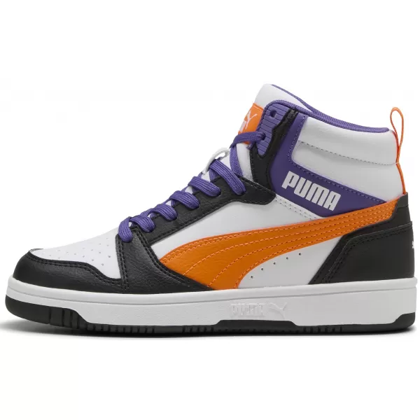  Detská obuv PUMA REBOUND V6 MID JR 39383134 PUMA BIELA/ORANŽOVÁ GLO/ČIERNA 