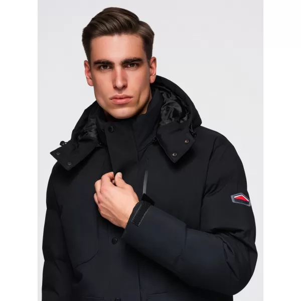  Pánska zimná bunda OMBRE OM-JAHP-0306 ČIERNA 