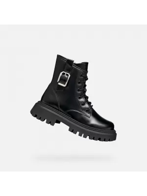 Dievčenské členkové čižmy GEOX MAQUINNENS J56M6C000CNC9999 ČIERNA
