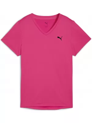 Tričko PUMA W TAD ESSENTIAL VNECK TEE 52589099 ŽIARLIVÝ RUŽOVÝ