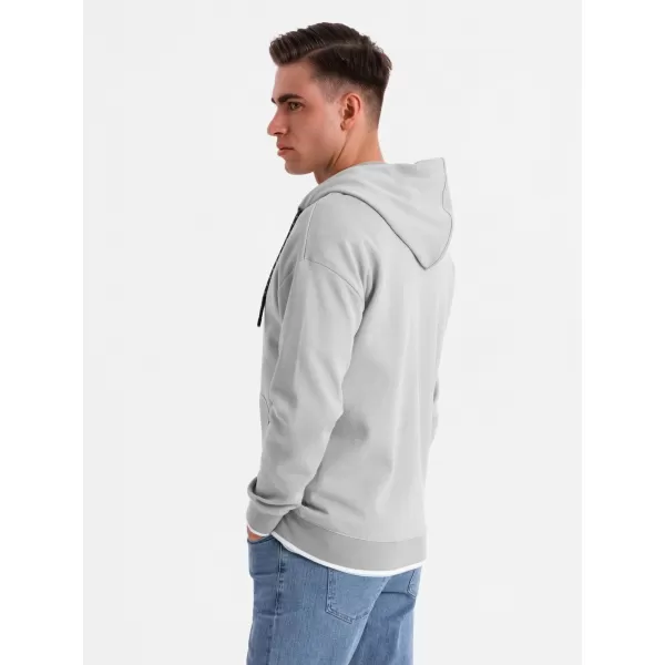  Pánska mikina OMBRE BLACK OM-SSZP-0210 SIVÁ 