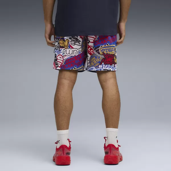  Kraťasy PUMA HOOPERHOTLINE AOP 7" SHORTS 63283701 PO CELÚ DOBU ČERVENÁ/AOP 