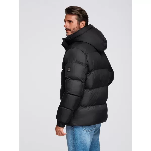  Pánska bunda OMBRE OM-JAHP-0238 ČIERNA 