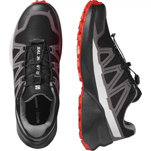  Pánske topánky SALOMON SPEEDCROSS PEAK GORE-TEX ČIERNA/CASTLEROCK/CHERRY PARADAJKA 