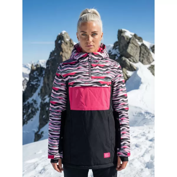  Dámska zimná bunda ALTISPORT GANICE ČIERNA/RUŽOVÁ 