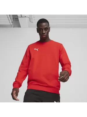 Pánska mikina PUMA TEAMGOAL CASUALS CREW NECK S 658592_01 PUMA RED/PUMA WHITE