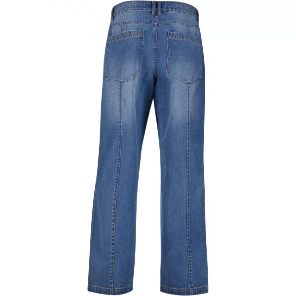  Pánske džínsy URBAN CLASSICS TB7605 STREDNE HLBOKÁ MODRÁ PRANÁ 