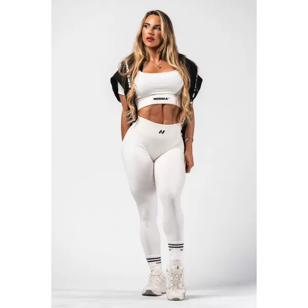  Tvarujúce bezšvové maximálne push-up legíny FLOW SEAMLESS 497 CREAM Nebbia 