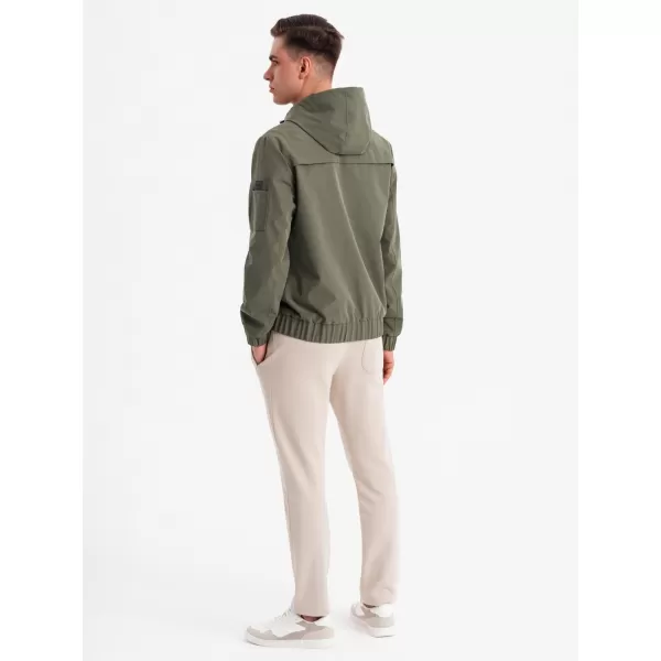  Pánska bunda OMBRE OM-JANP-0225 OLIVOVÝ 
