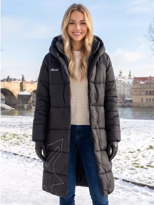 Dámsky kabát KIXMI VENECIA ČIERNA/BIELA