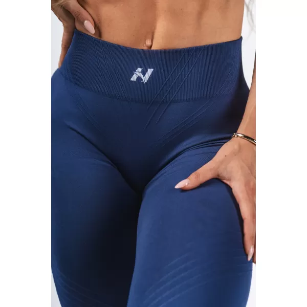  Tvarujúce bezšvové maximálne push-up legíny FLOW SEAMLESS 497 BLUE Nebbia 