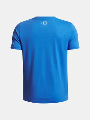 Chlapčenské tričko UNDER ARMOUR UA B LOGO WORDMARK SS MODRÁ