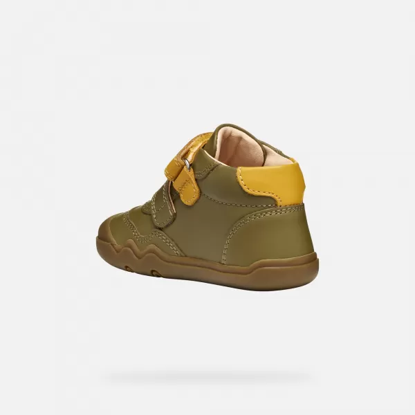  Chlapci naboso GEOX STEPPIEUP B565WC00085CE32P KAKI 