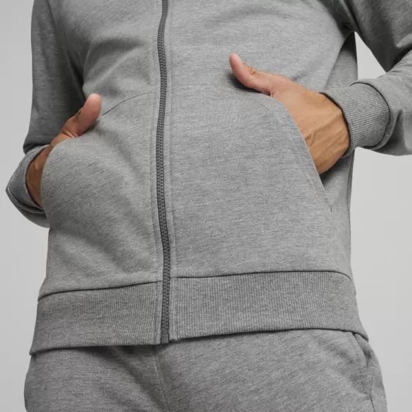  Sako PUMA TEAMGOAL CASUALS HOODED JACK 658595_33 STREDNE ŠEDÁ VRES/BIELA 