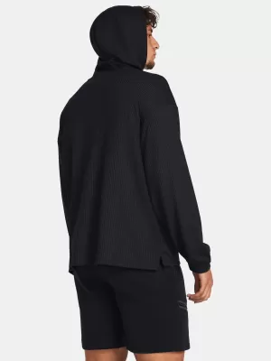 Pánska mikina UNDER ARMOUR UA RIVAL WAFFLE HOODIE 1383108-001 ČIERNA