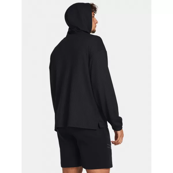  Pánska mikina UNDER ARMOUR UA RIVAL WAFFLE HOODIE 1383108-001 ČIERNA 