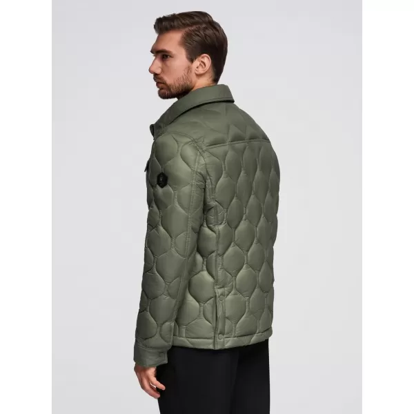  Pánska bunda OMBRE OM-JALP-0215 OLIVOVÝ 