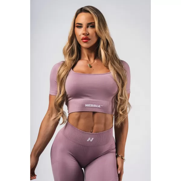  Tvarujúci bezšvový crop top FLOW SEAMLESS 499 PINK Nebbia 