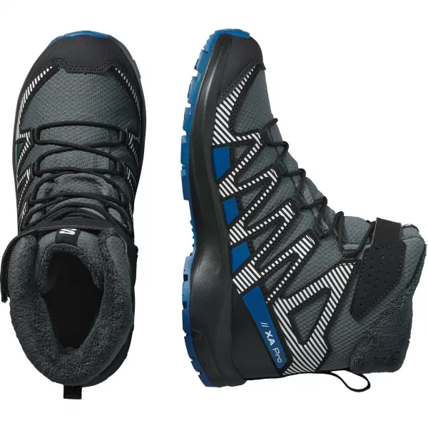  Detská obuv SALOMON XA PRO V8 WINTER WATERPROOF J TURBULENCIA/ČIERNA/TMAVOMODRÁ 