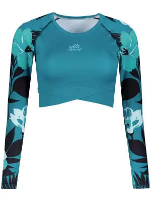 Dámsky funkčný prémiový crop top ALTISPORT VOJ/ALW115TR04 PETROLEJ