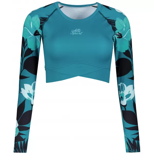  Dámsky funkčný prémiový crop top ALTISPORT VOJ/ALW115TR04 PETROLEJ 