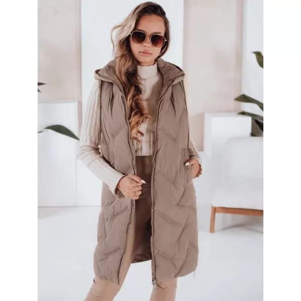 Dámska vesta DSTREET TY5098 KARAMEL 