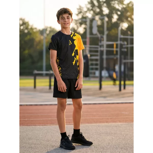  Detské prémiové funkčné tričko ALTISPORT VOJ/ALM112TR01 ČIERNO-FLUO ORANŽOVÁ 