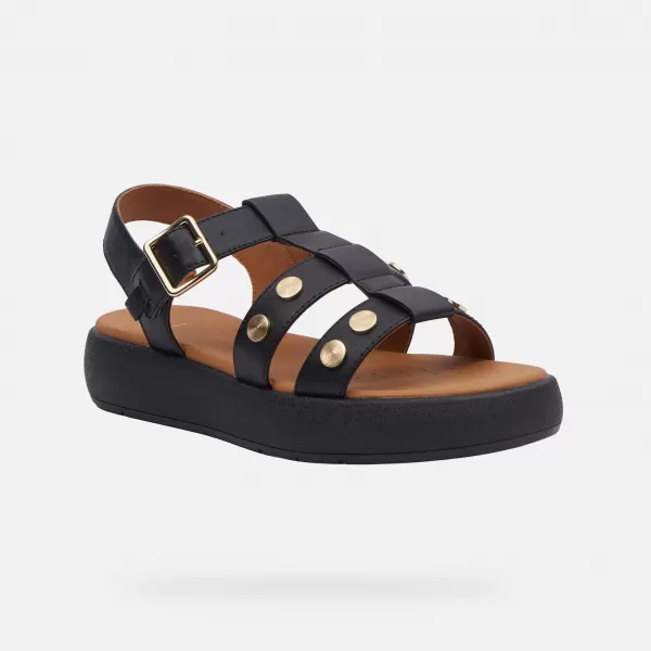  Dámske sandále GEOX CAMALEI G000986 ČIERNA 