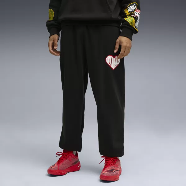  Pánske tepláky PUMA HOOPERHOTLINE SWEATPANT 63283402 PUMA ČIERNA 