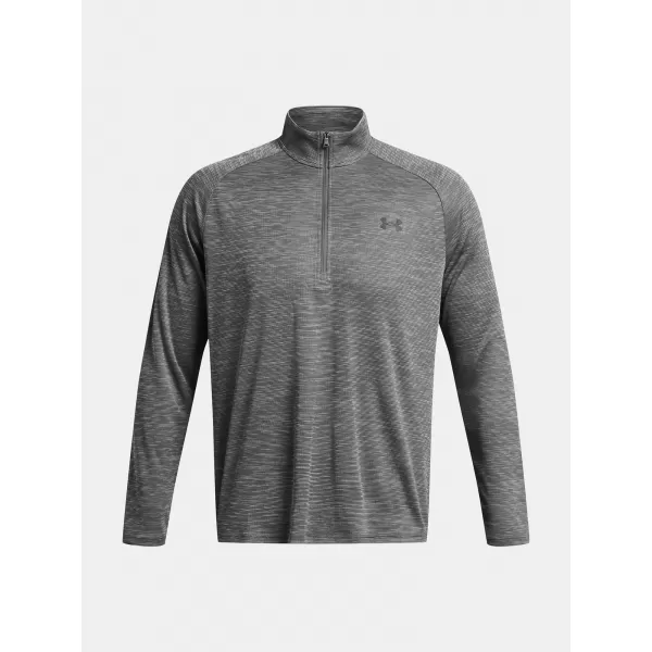  Pánske tričko UNDER ARMOUR UA TECH TEXTURED 1/2 ZIP 1382797-025 SIVÁ 