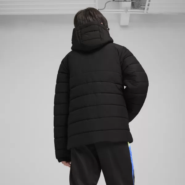  Sako PUMA TEAMADDITIONS HOODED PADDED JACKET JR 65973803 PUMA BLACK/PUMA SILVER 