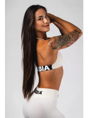 Bezšvová vyťahovacia športová podprsenka FLOW SEAMLESS 495 CREAM Nebbia
