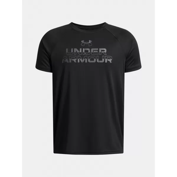  Chlapčenské tričko UNDER ARMOUR UA TECH SPLIT WORDMARK SS 1383010-003 ČIERNA 