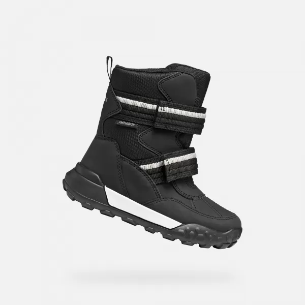  Chlapčenské členkové čižmy GEOX TREKKYUP ABX J56MBB050FUC9999 ČIERNA 