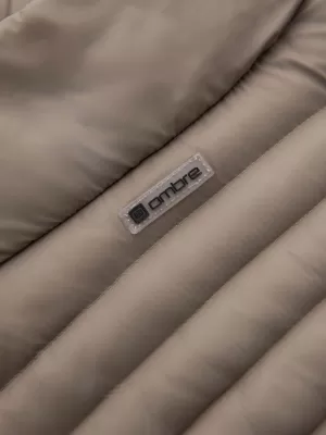 Pánska bunda OMBRE OM-JALP-0231 TMAVO BÉŽOVÁ
