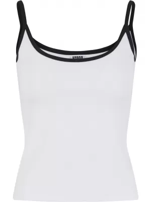 Dámske tielko URBAN CLASSICS TB7485A BIELA/ČIERNA/BIELA/ČIERNA