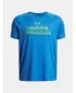 Chlapčenské tričko UNDER ARMOUR UA TECH SPLIT WORDMARK SS 1383010-402 MODRÁ
