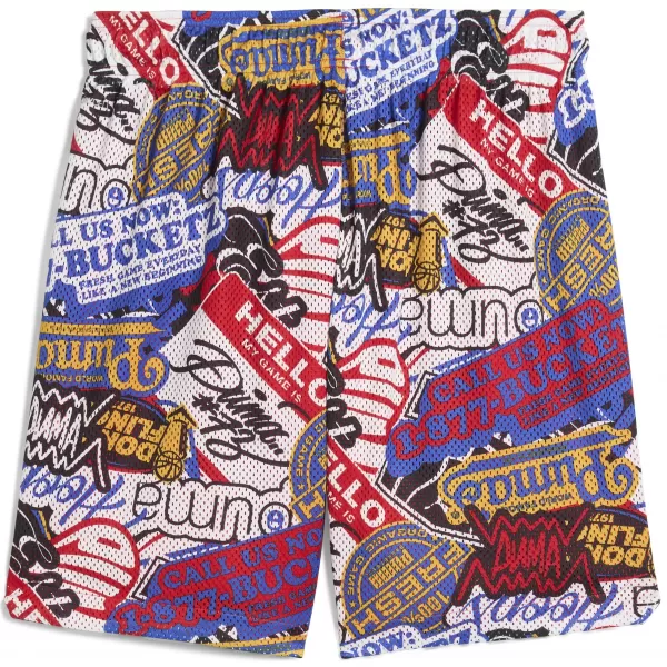  Kraťasy PUMA HOOPERHOTLINE AOP 7" SHORTS 63283701 PO CELÚ DOBU ČERVENÁ/AOP 