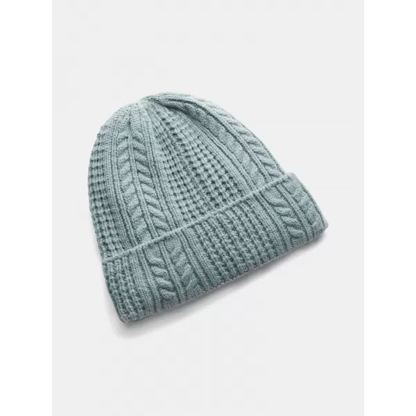  Dámska čiapka UNDER ARMOUR W HALFTIME CABLE KNIT BEANIE 1386639-323 ZELENÁ 