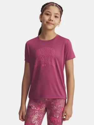 Dievčenské tričko UNDER ARMOUR TECH VARSITY GRAPHIC SS 6007917-659 ČERVENÁ