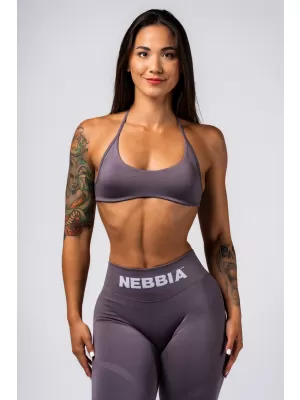 Bezšvová vyťahovacia športová podprsenka FLOW SEAMLESS 495 DARK GREY Nebbia