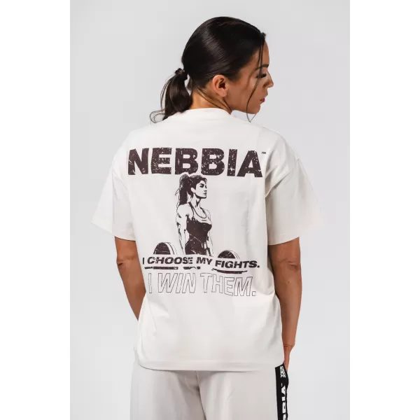  Nadrozmerné tričko RESET 491 CREAM Nebbia 