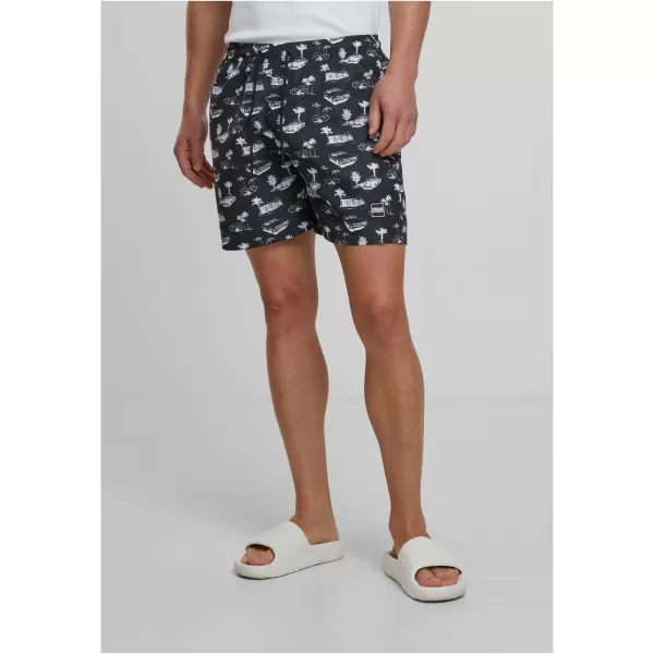  Kúpanie URBAN CLASSICS TB2679 ČIERNA/BIELA 