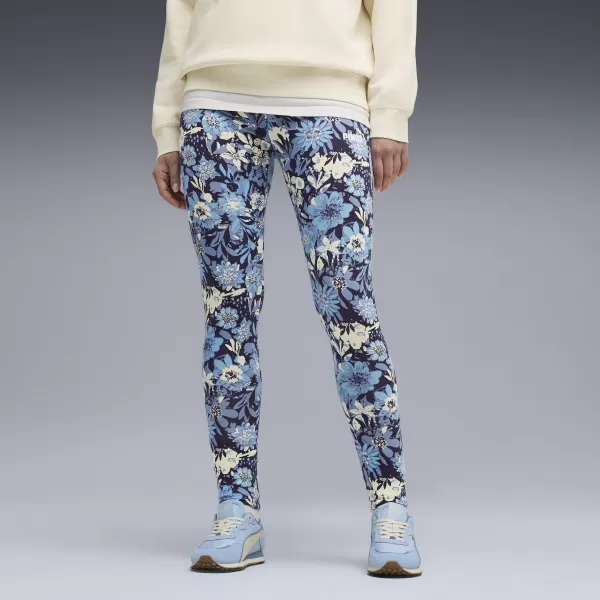  Dámske legíny PUMA ESS NATURE 2 0 AOP LEGGINGS 68808034 CHLADNÁ MODRÁ 
