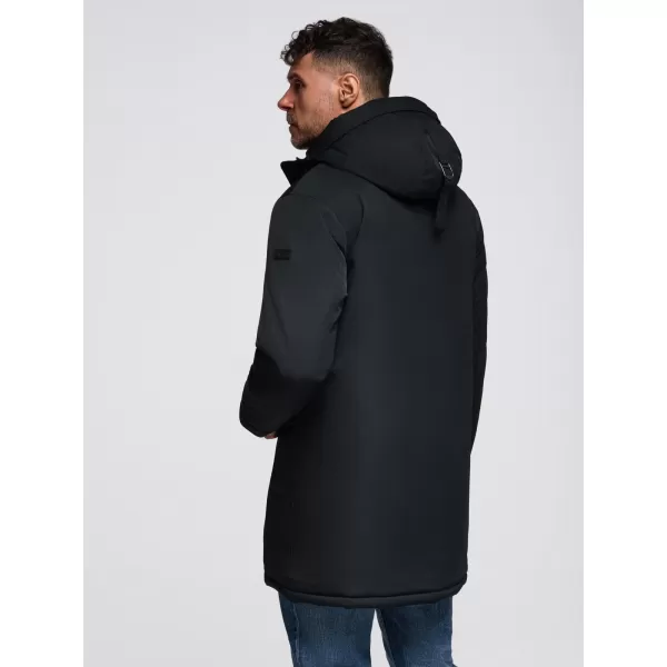  Pánský kabát OMBRE OM-JAFL-0109 ČIERNY 