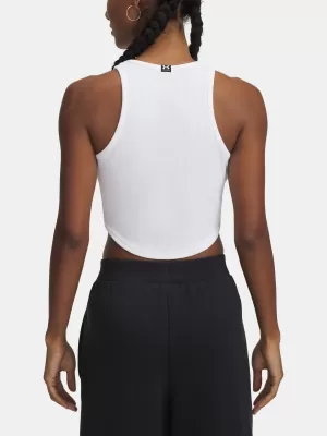 Dámske tielko UNDER ARMOUR UA RIVAL RIB TANK 1389798-100 BIELA