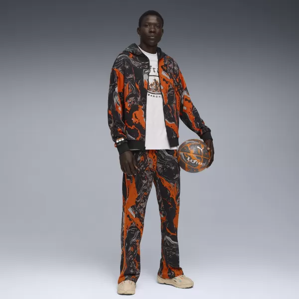  Pánska mikina PUMA LAFRANCE HEEM ERA FULL ZIP 63247101 ORANŽOVÁ GLO/AOP 