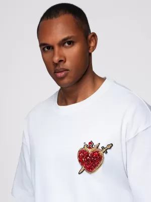 Pánske tričko OMBRE OM-TSCT-0290 OFF WHITE